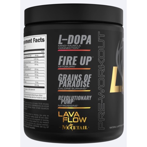 BUCKED UP, LFG burn, PREMIUM Pre-Workout, предтренировочный комплекс сжигающий жир, вкус Lava Flow (Клубника, ананас, кокос), 315 г (30 порций)